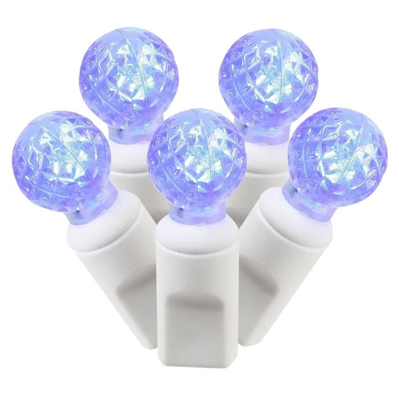LED White Wire G12 End Connecting 25 ft. Long Light Set with Blue Lights